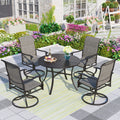5-Piece Outdoor Dining Set with Swivel Chairs and Round Table G83144