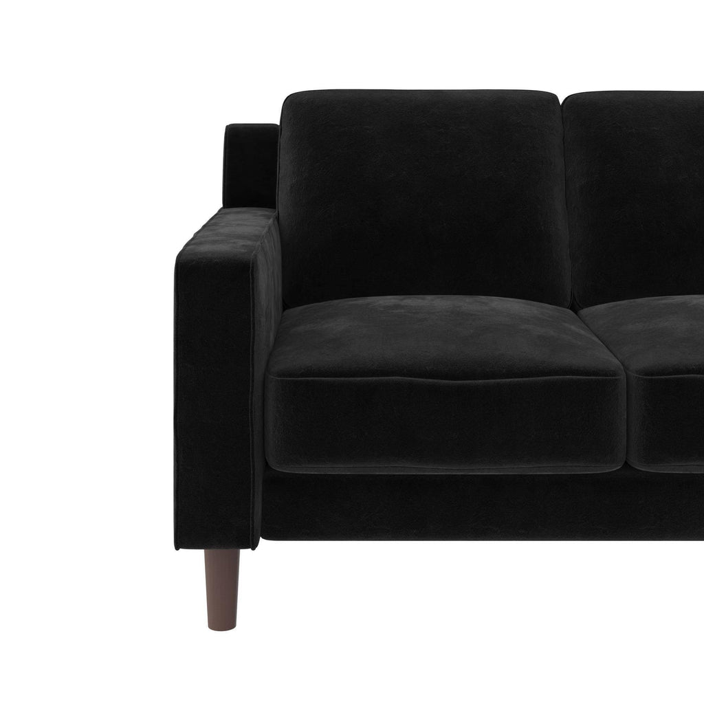 Black Velvet Loveseat 2 Seater Sofa G18134
