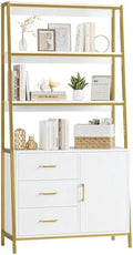 69" Tall 4-Tier Bookshelf with Drawers and Shelves P221