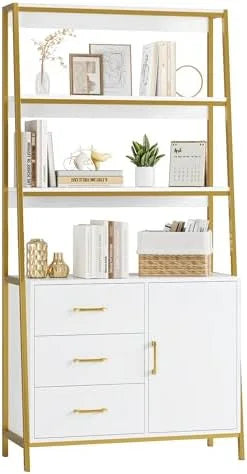 69" Tall 4-Tier Bookshelf with Drawers and Shelves P221