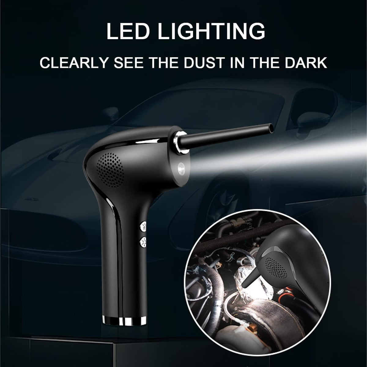 Cordless Electric Air Duster with LED Lighting, 6000mAh, 45000RPM B90988