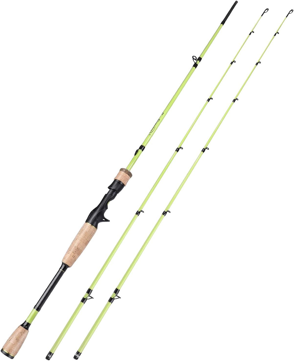 30 Ton Carbon Fiber 2 Pcs Baitcasting Rod & Spinning Rod with 2 Tips Pack of 2 H759