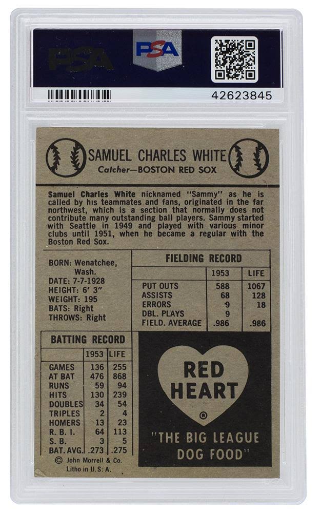 Red Heart Slabbed Baseball Card NM 7 O655998
