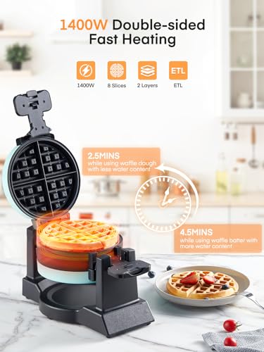 1400W Double Belgian Waffle Maker X62566