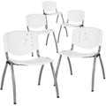 Green Plastic Stack Chair with Titanium Frame A243