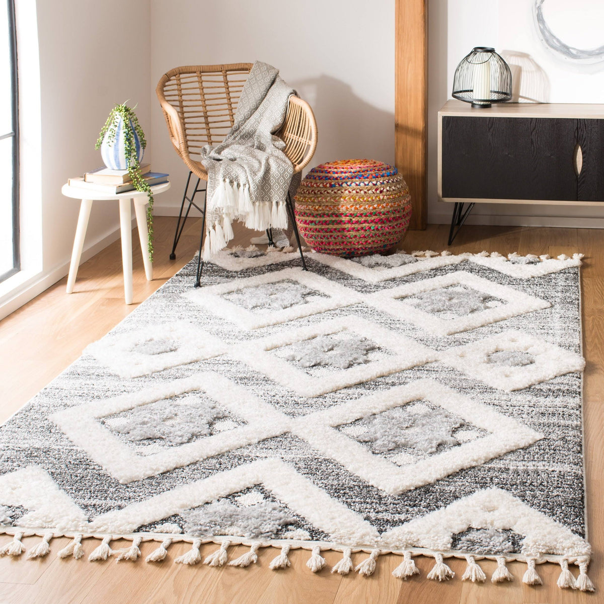 Polypropylene Gray Rug B6801