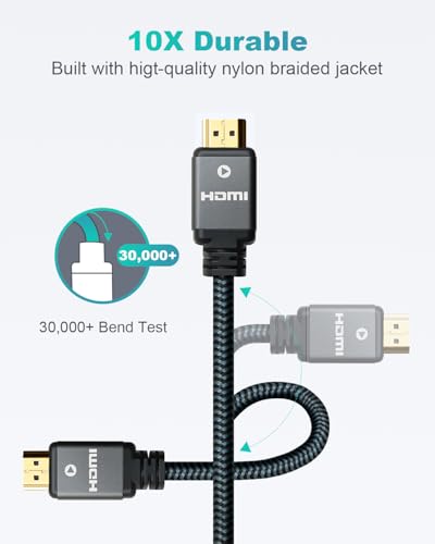 8K HDMI Cable 6.6ft 3 Pack Nylon Braided Q2094