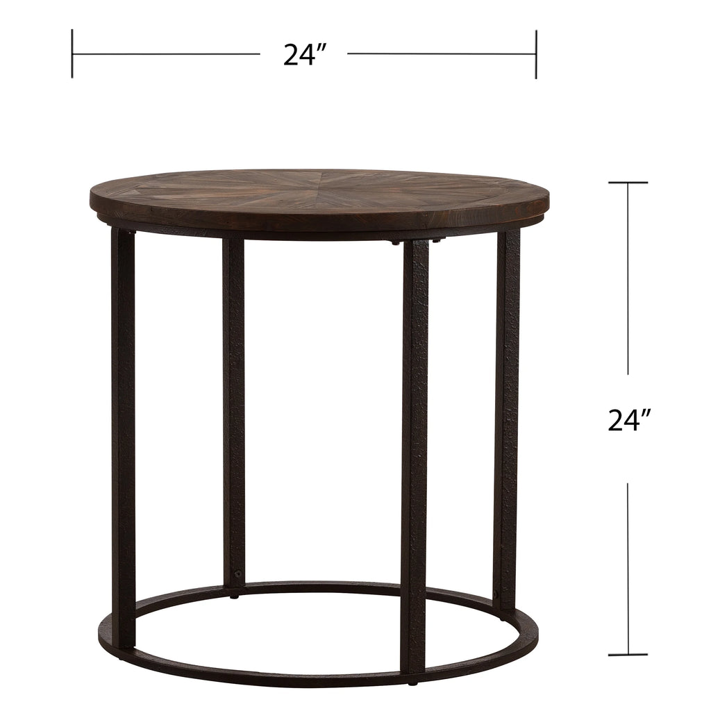 Round Industrial End Table 24 x 24 K4686