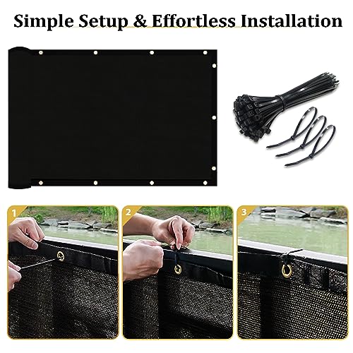 4' X 50' Heavy Duty 170 GSM Fence Privacy Screen Black F16134