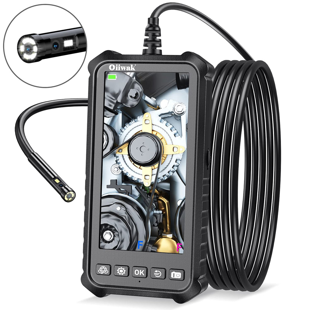 Triple Lens Industrial Endoscope Camera with 4.3'' IPS Screen 1080P HD Waterproof A3715
