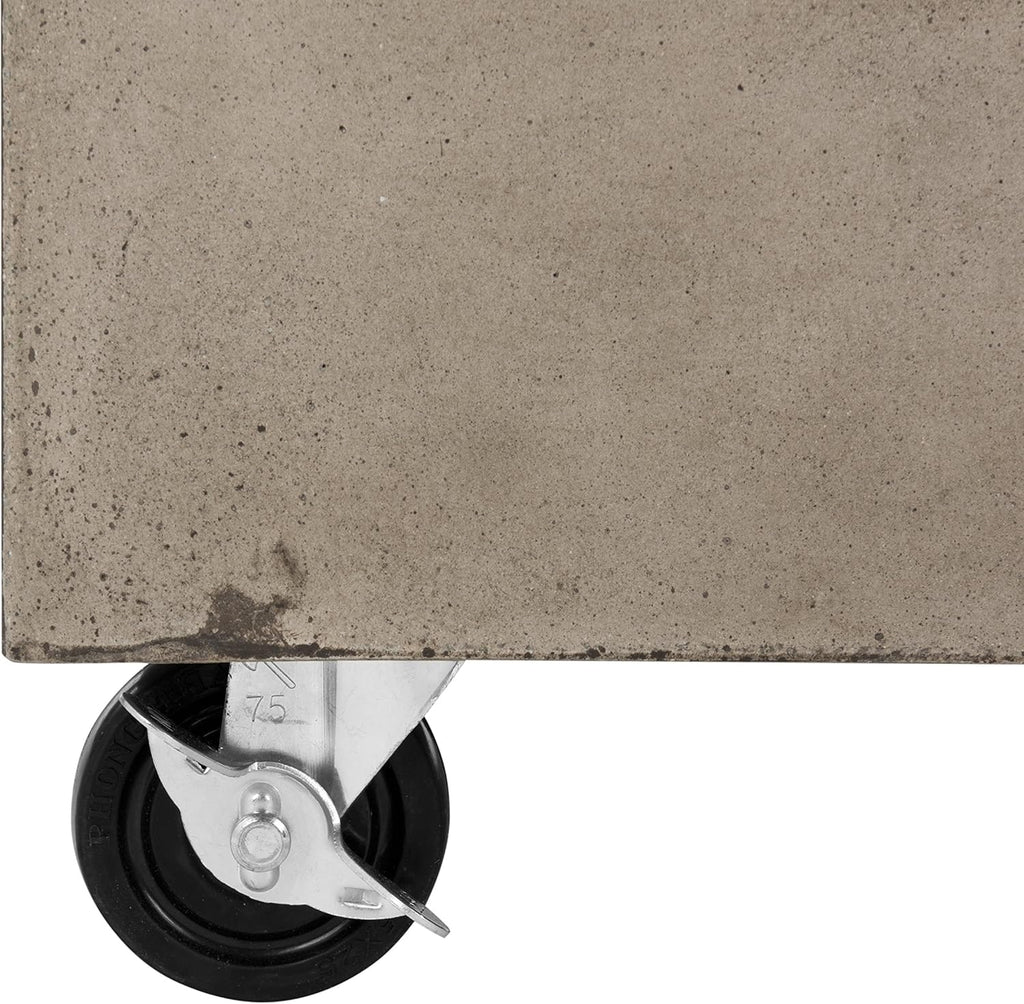 Dark Grey Concrete Coffee Table with Caster Wheels X728018