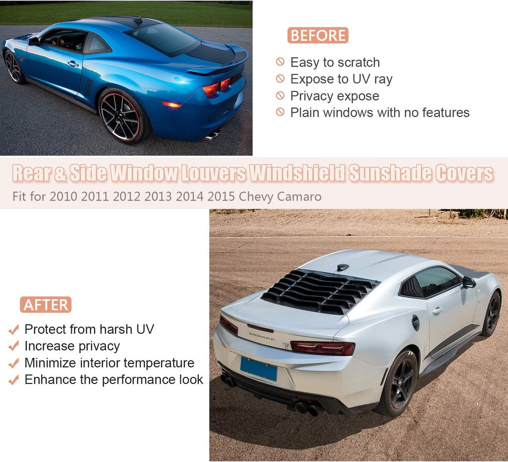 Matte Black ABS Window Louvers and Sunshade Covers S539