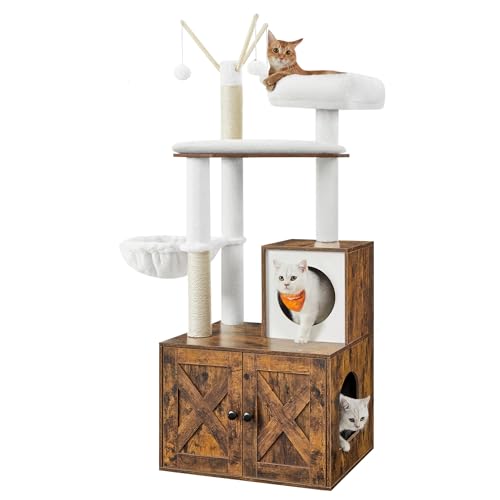 2-in-1 Cat Tree with Litter Box Enclosure O22971