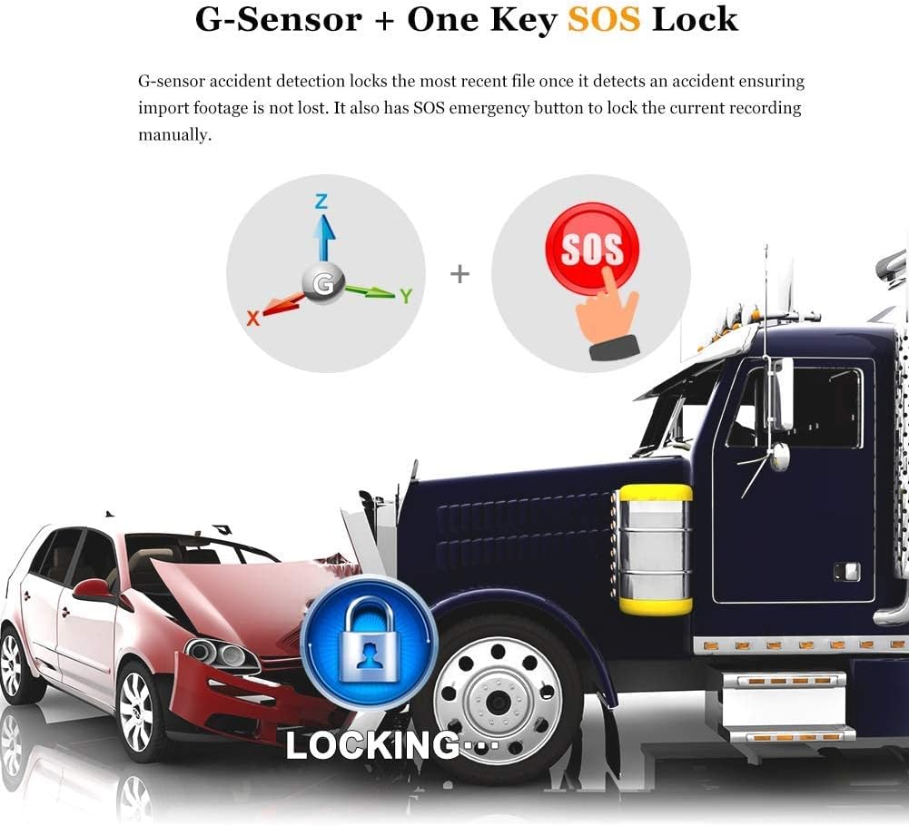 4CH Dash Cam Backup Camera 7.0'' Monitor Recording DVR Front & Sides & Rear VGA with Infrared Night Vision Lens D193