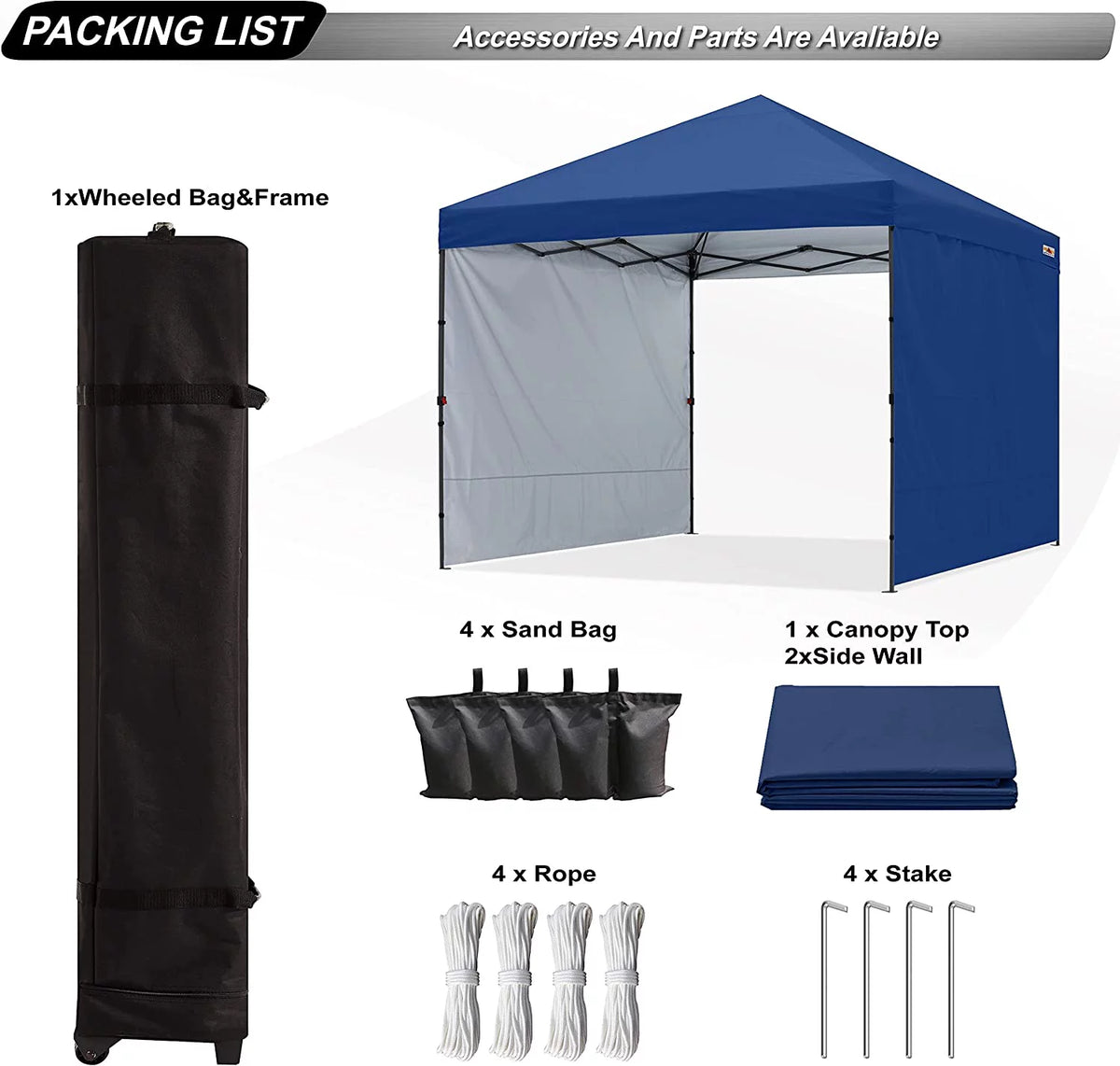 10 ft x 10 ft White Pop up Canopy Tent N7125