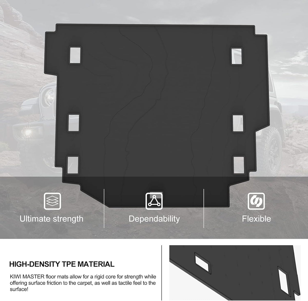 Cargo Mat Trunk Liner TPE Black Pack of 2 L926