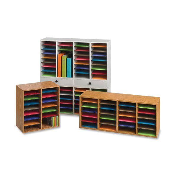 Gray 32 Compartment Letter Sorter with 2 Drawers Z1916