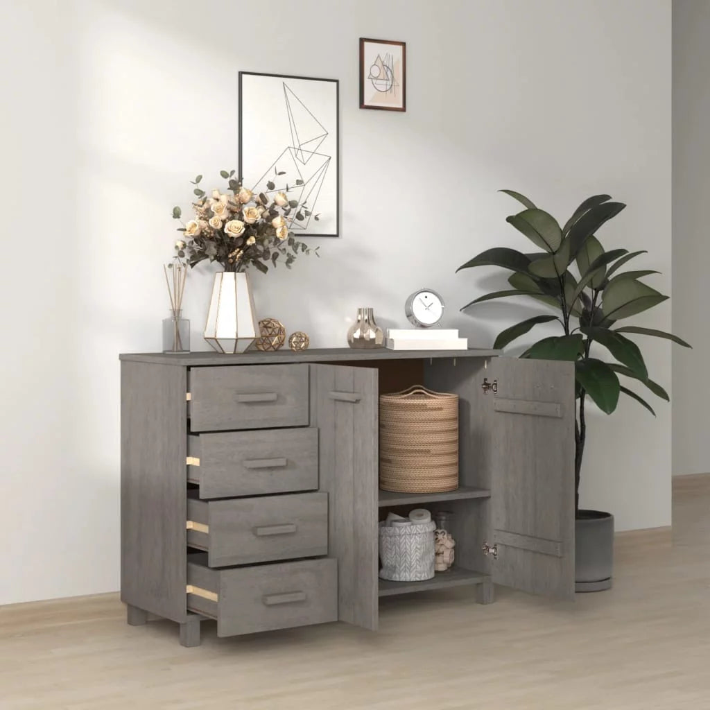Light Gray Solid Wood Pine Sideboard T117077