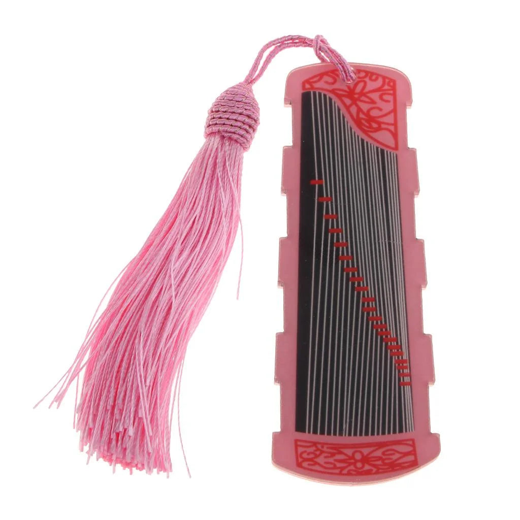 Pink Finger Picks Tape Storage Carry Tassel Card F947