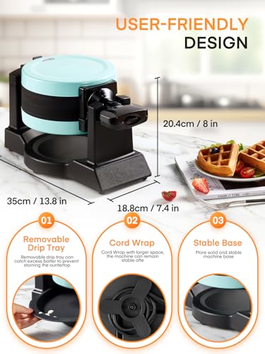 1400W Double Belgian Waffle Maker X62566