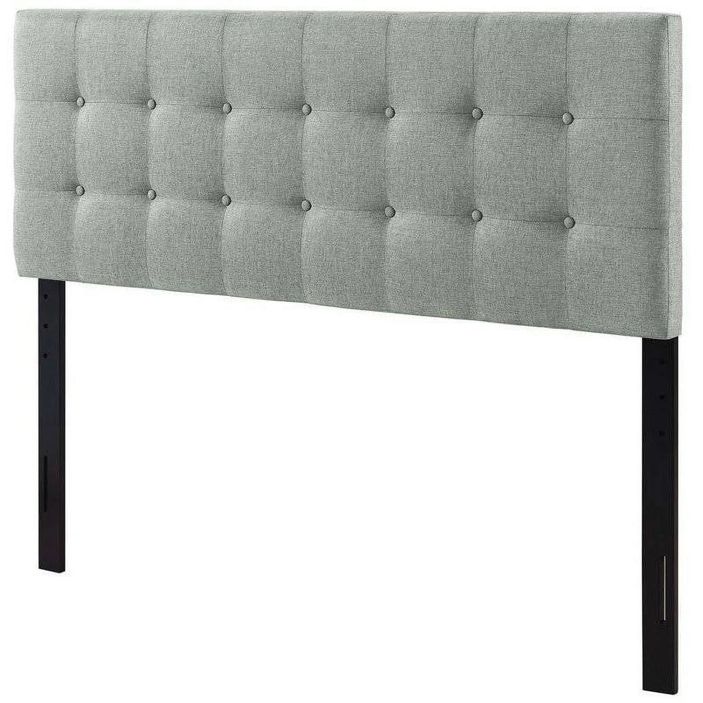 Grey Fabric Button-Tufted Upholstered Headboard K844481