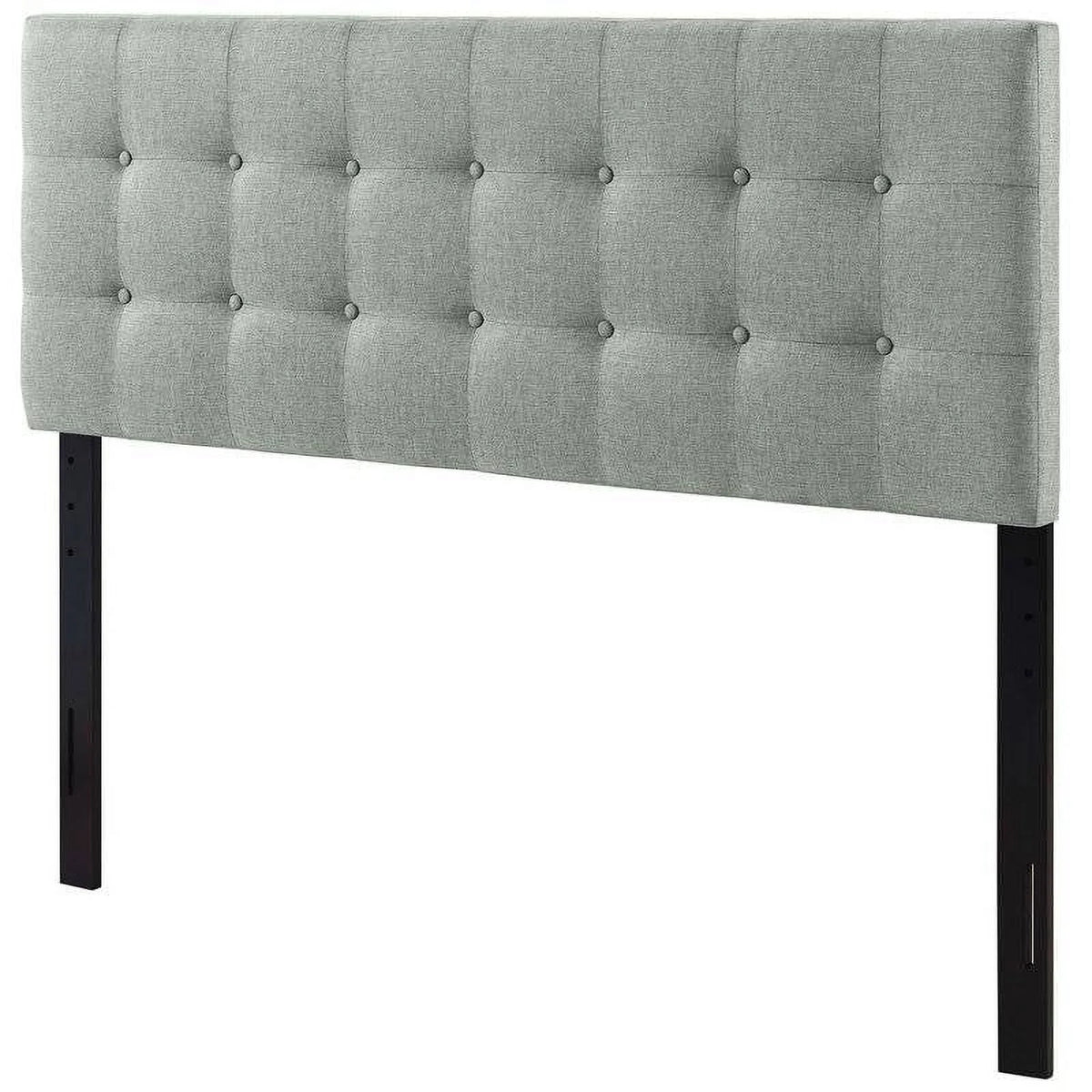 Grey Fabric Button-Tufted Upholstered Headboard K844481