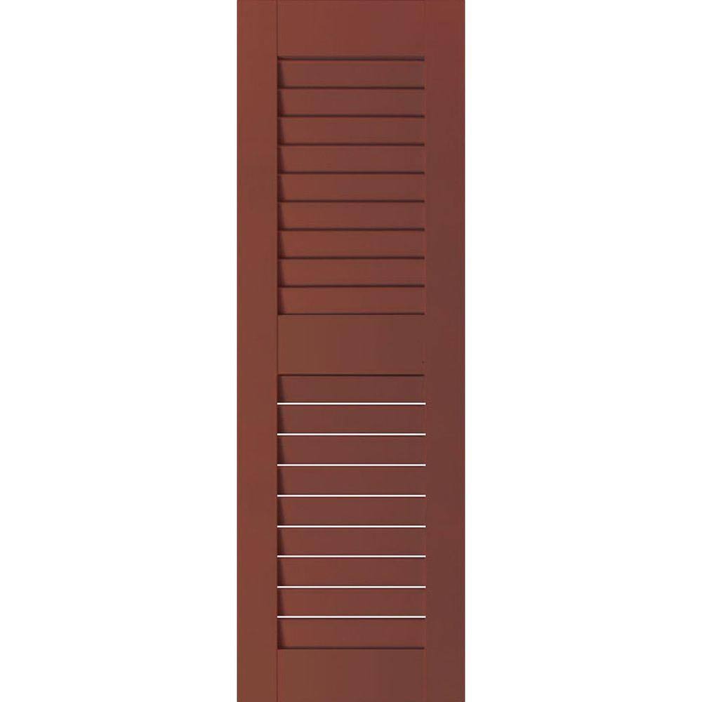 15 in. x 41 in. Exterior Real Wood Louvered Shutters Pair T94784