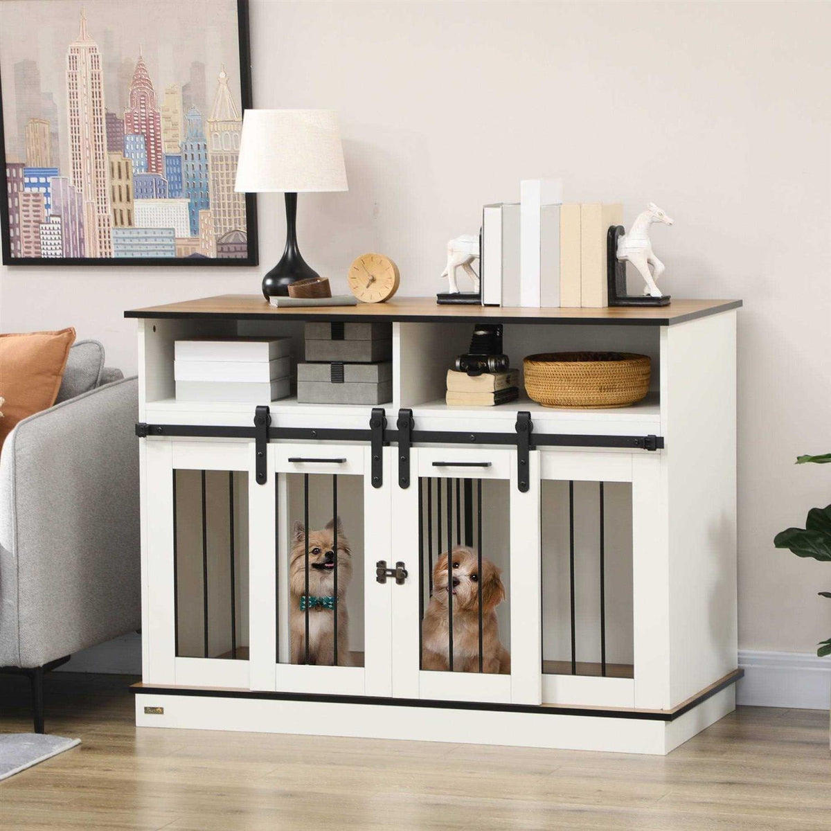 Dog Crate Furniture with Shelves C317