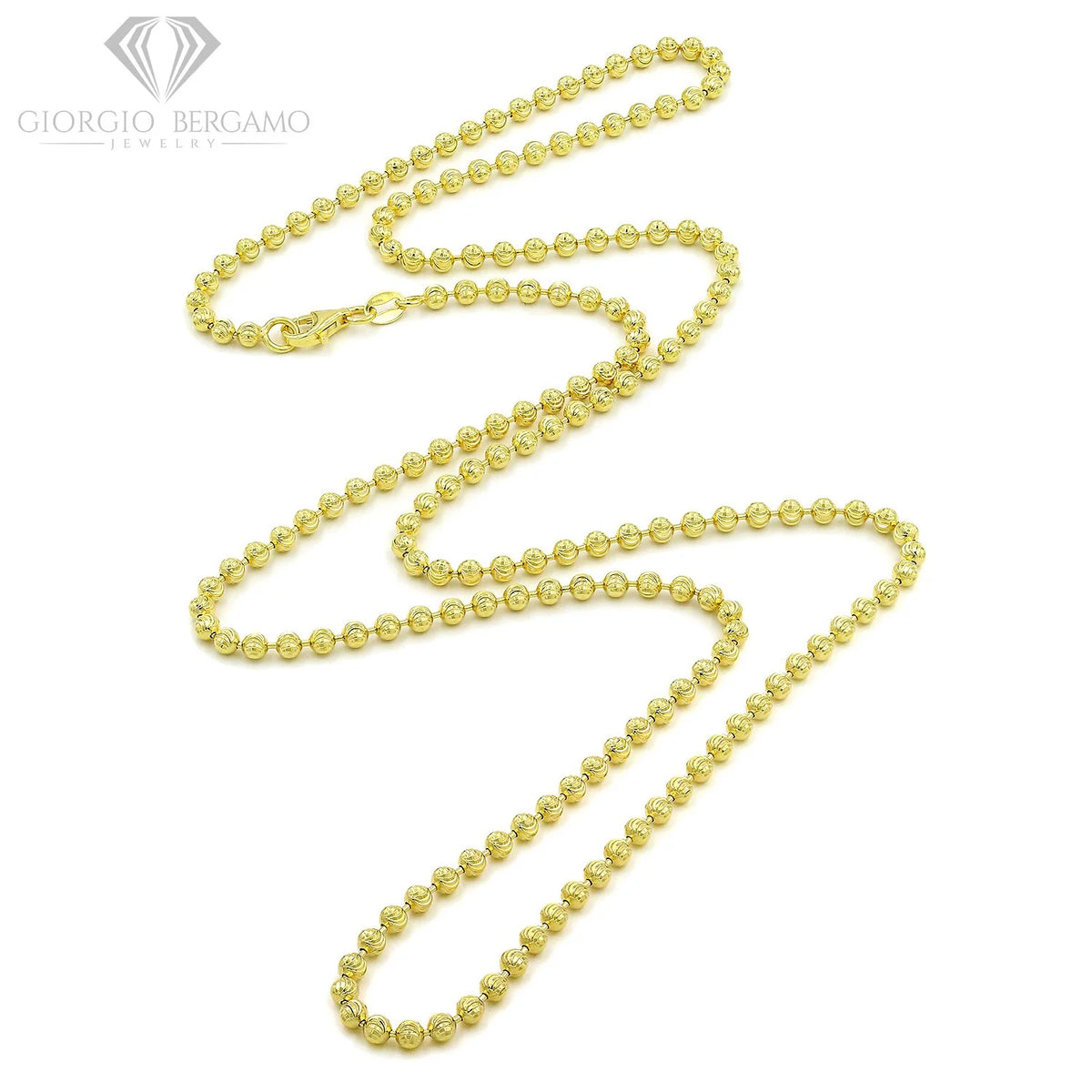 Yellow Gold Sterling Silver Dog Tag Necklace 16" - 36" E597033