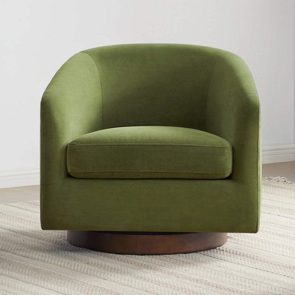 Ivory White Fabric Swivel Accent Chair G61836