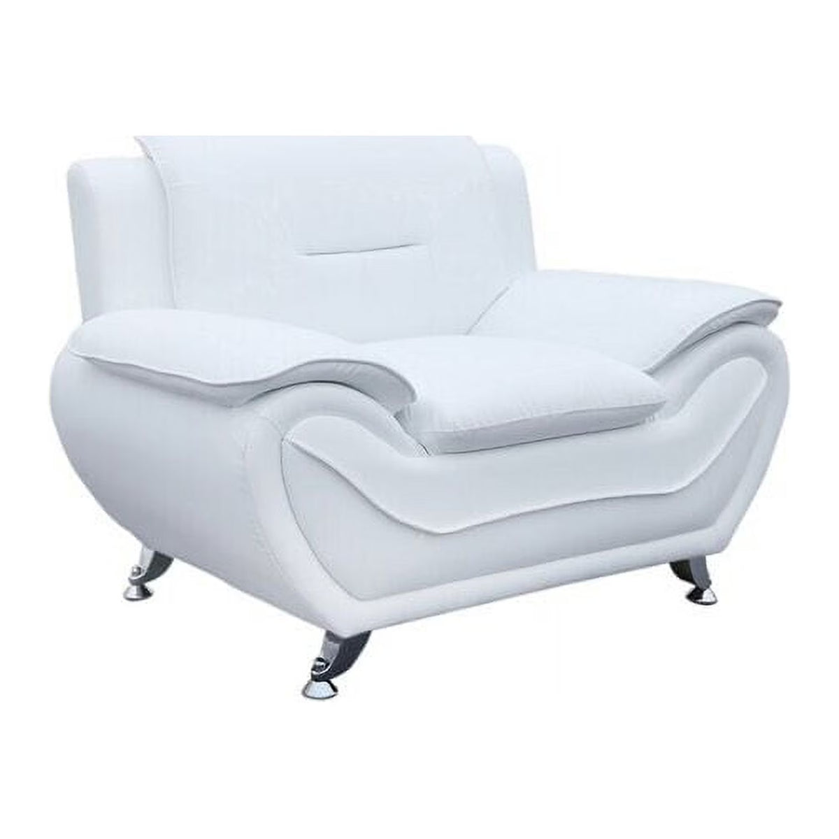 Faux Leather Club Chair Cream White O8667