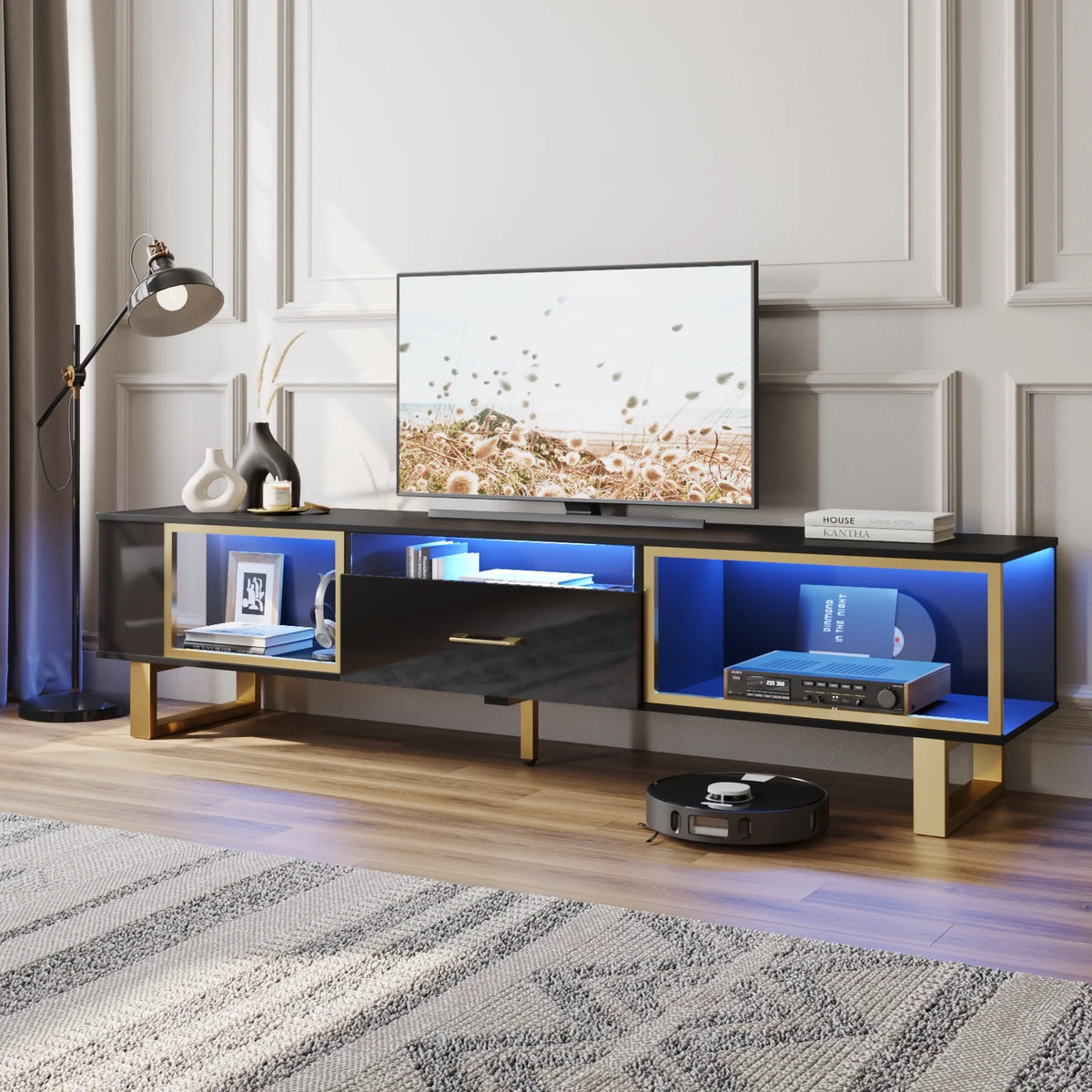 70 inch High Gloss LED TV Stand with Drawer X487