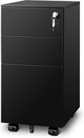 Black 3 Drawer Mobile File Cabinet Q757