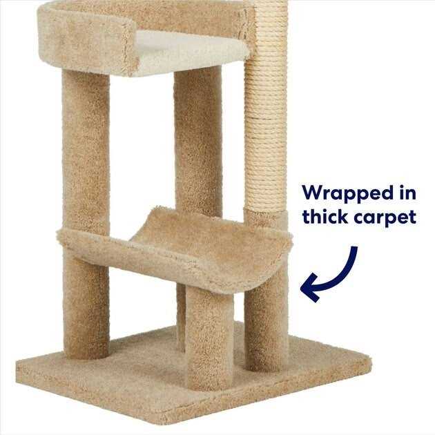 69-in Real Carpet Wooden Cat Tree D498636