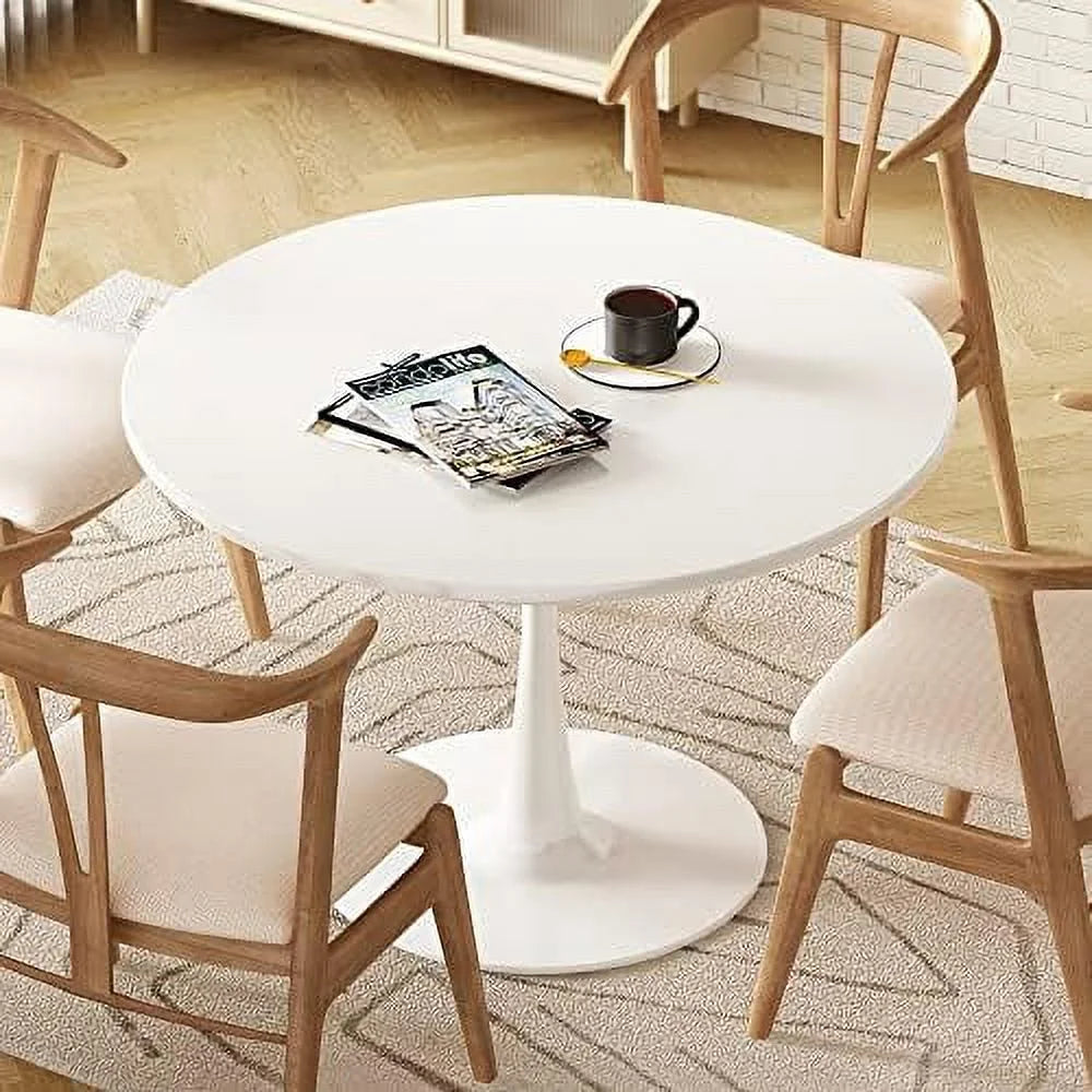 Black Round Dining Table 31.5" with Pedestal Base J668886