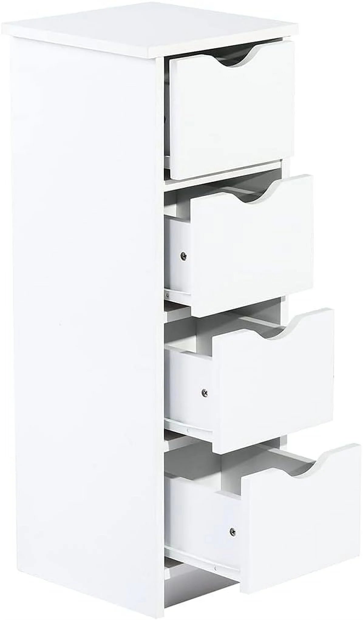White 4 Drawer Wooden Floor Cabinet H619641