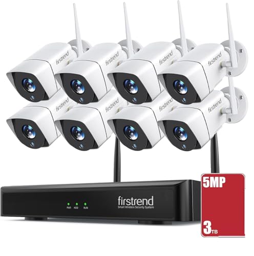 5MP 8 Camera Wireless Security Camera System with 8CH NVR 3TB Hard Drive Night Vision F9276