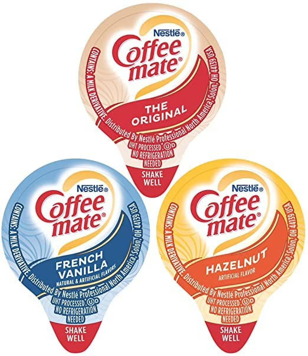 Coffee mate Liquid Creamer Singles Variety Pack, 3 Flavors x 60 ct, 180/Box F154381