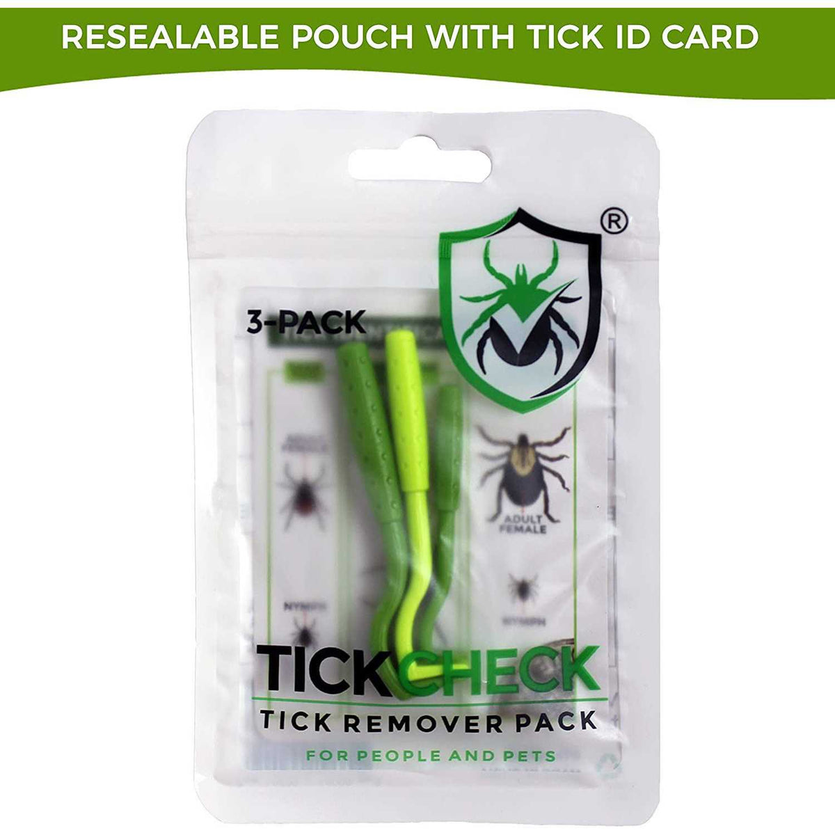 3 Pack Tick Remover Tools + Tick Identification Card L151