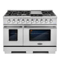 48 5.5 cu. ft. Double Oven Gas Range with 8 Burners and Cast Iron Grates in Stainless Steel N3226