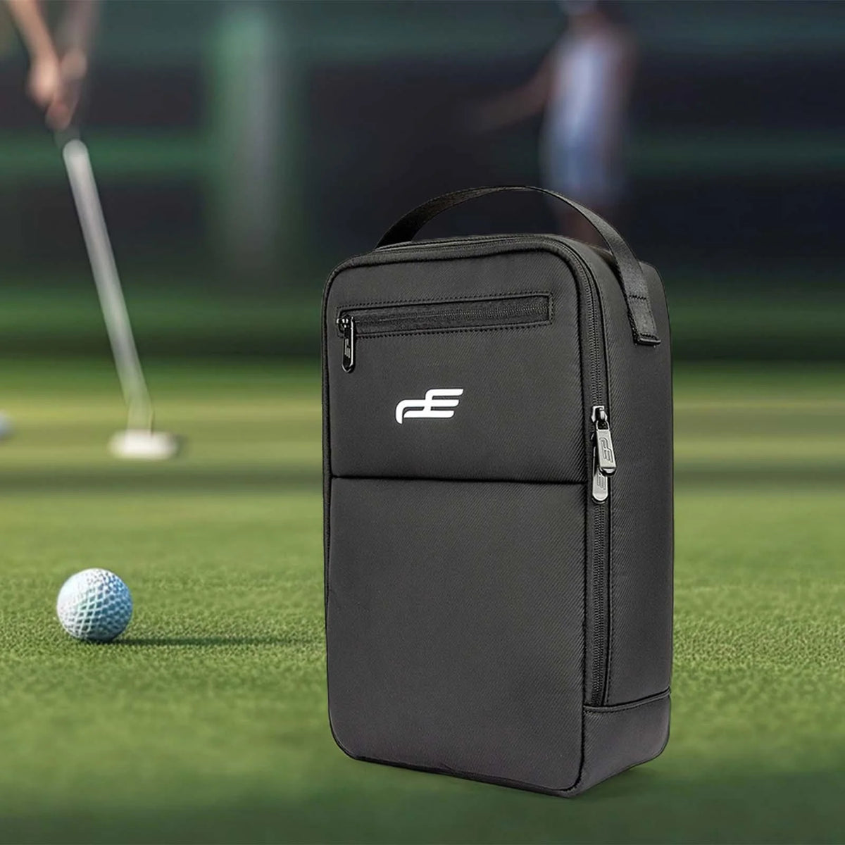 Black Zippered Golf Shoe Storage Bag E744604