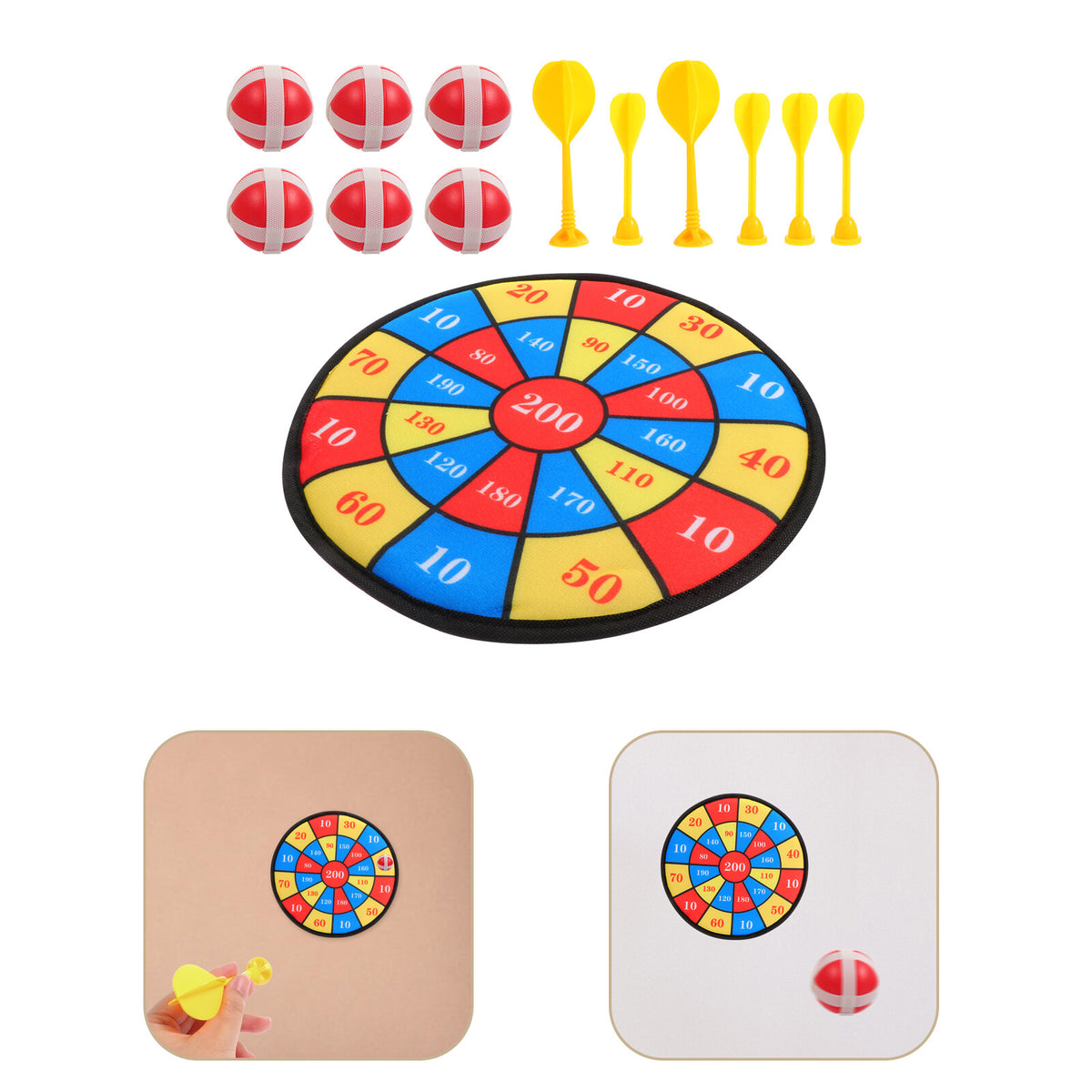 13Pcs Kids Sticky Balls Darts Board Toys H499889