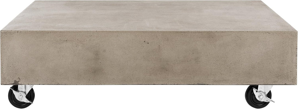 Dark Grey Concrete Coffee Table with Caster Wheels X728018