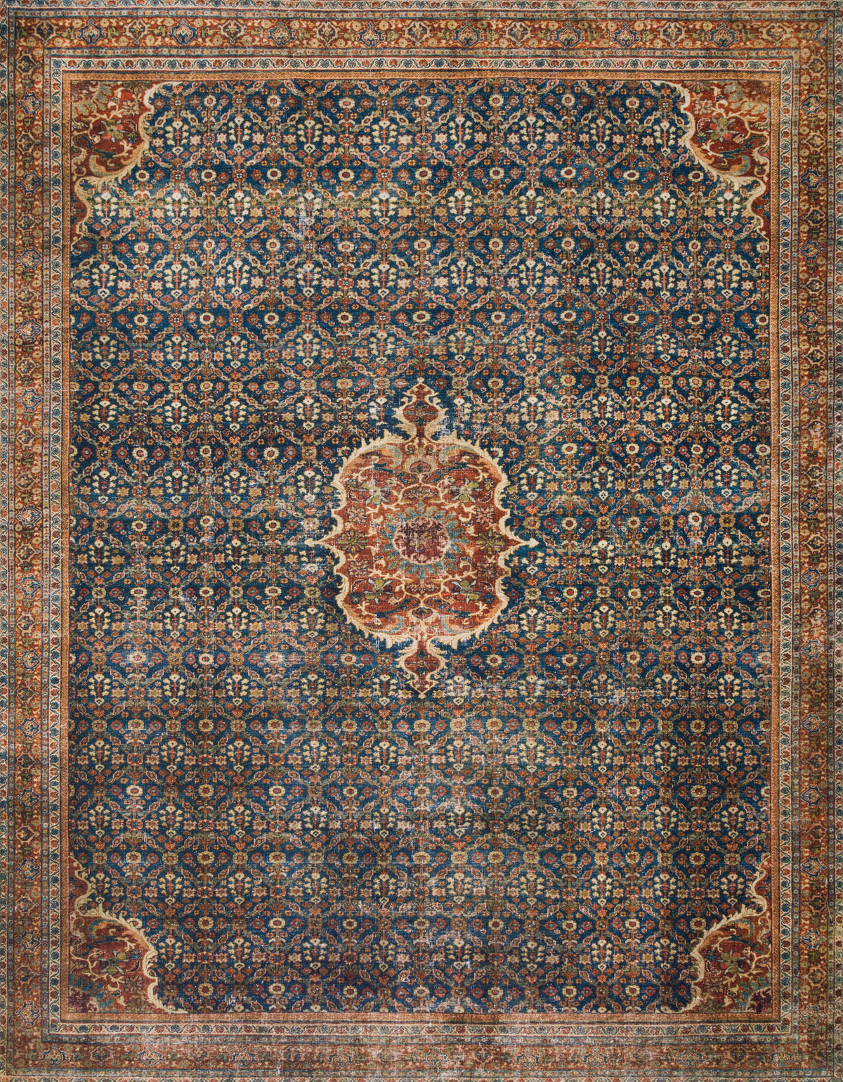 Cobalt Blue Spice 2.5' x 7'6 Rug I1368