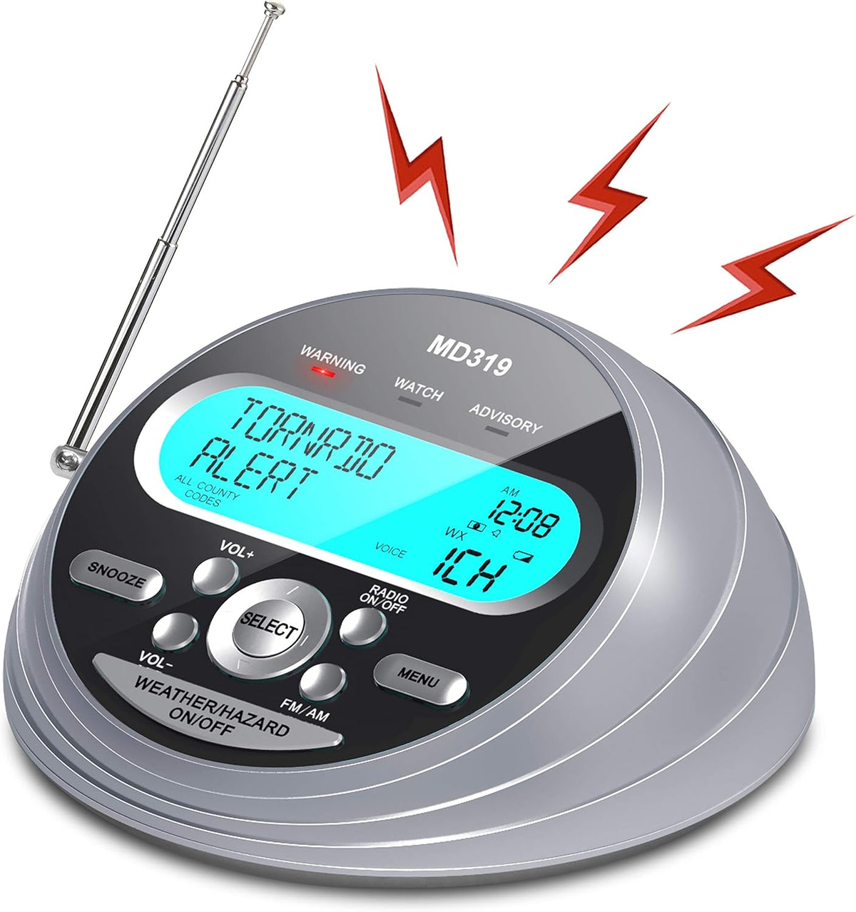 Emergency Weather Alert Radio AM/FM NOAA with Battery Backup T13950