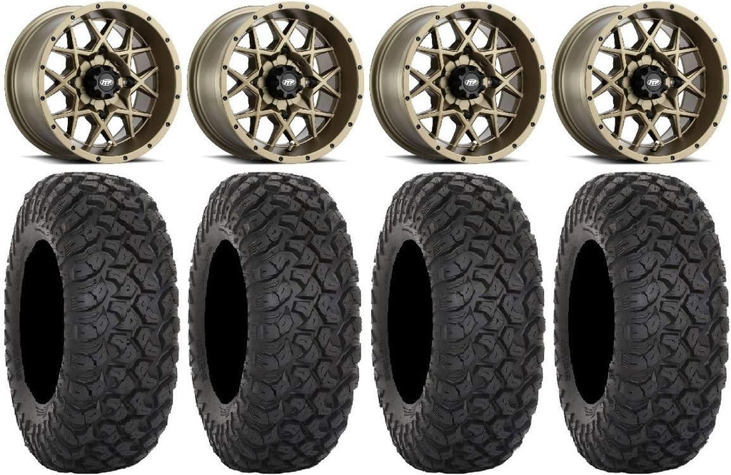14 Wheels Bronze 30 Tires 4x156 Bolt Pattern 12mmx1.25 Lug Kit K133