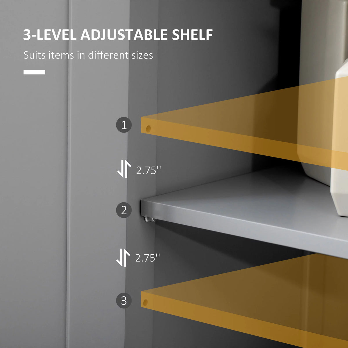 Grey Freestanding Bathroom Storage Cabinet with Drawer and Adjustable Shelf Q219