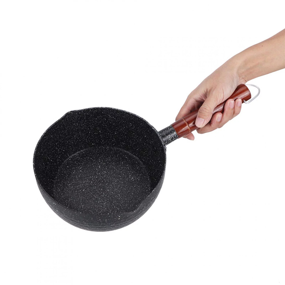 Olla de cocina antiadherente con mango de madera 18CM F78902
