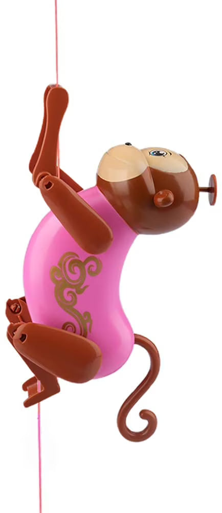 Pink Pull String Climbing Monkey Toy R736