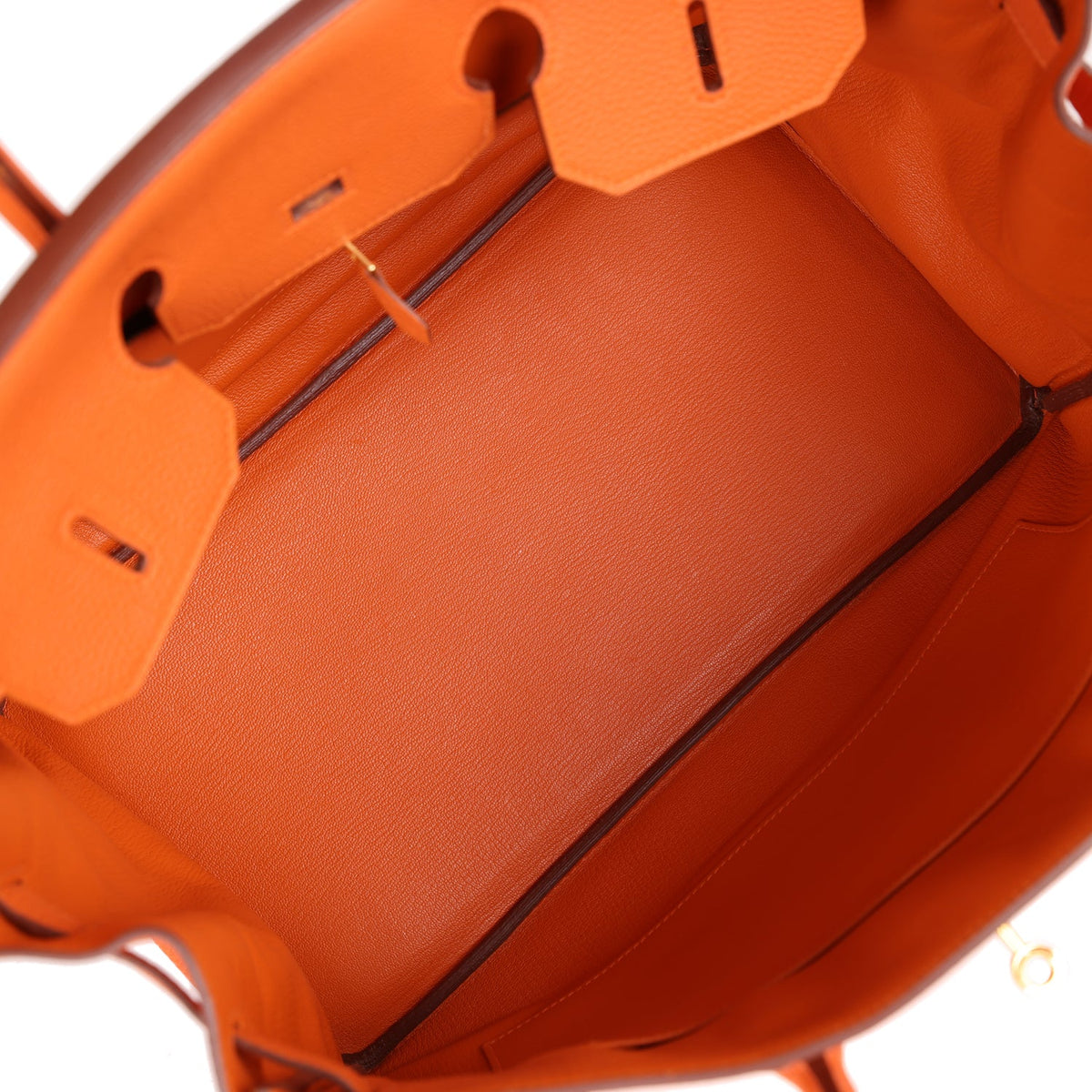 Pre-owned Orange Clemence Leather Handbag R452671